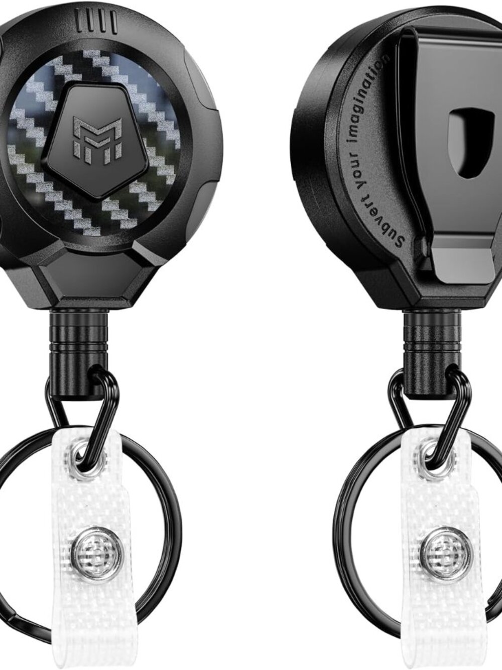 Upgraded Heavy Duty Retractable Keychain with Belt Clip, 10 OZ Retraction, 31.5"